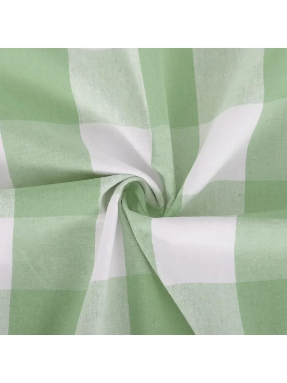 3 Pc Mint Green & White Buffalo Check Farmhouse Kitchen Curtain Set, 54x18